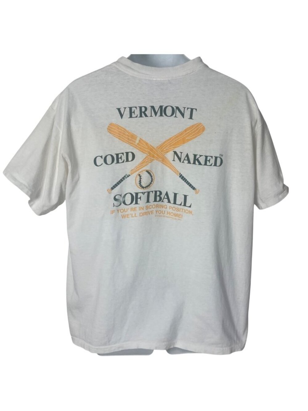 Vintage Vermont Coed Naked Softball T Shirt XL Funny Raunchy Humor Made In USA